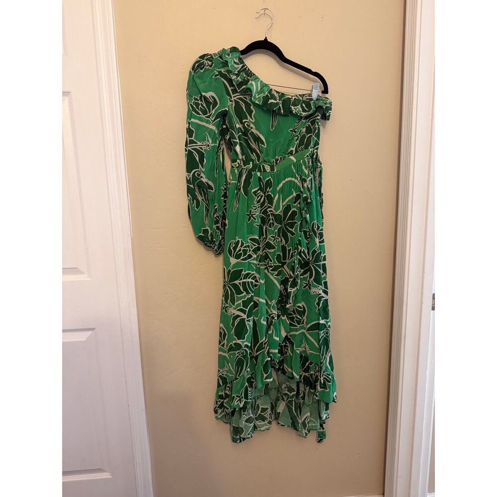 Farm Rio One-Shoulder Ruffled Midi Dress Size XS, $298 MSRP - Picture 6 of 8